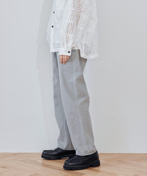 JUNRED(ジュンレッド)の「ハイウエストリラックスデニムパンツ(デニムパンツ・メンズ・ネイビー/サックスブルー/ライトグレー/ブラック・S/M/L)」の7枚目の写真