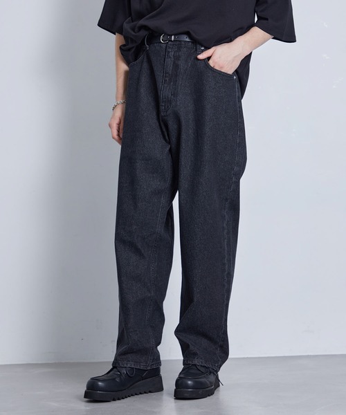 JUNRED(ジュンレッド)の「ハイウエストリラックスデニムパンツ(デニムパンツ・メンズ・ネイビー/サックスブルー/ライトグレー/ブラック・S/M/L)」の20枚目の写真