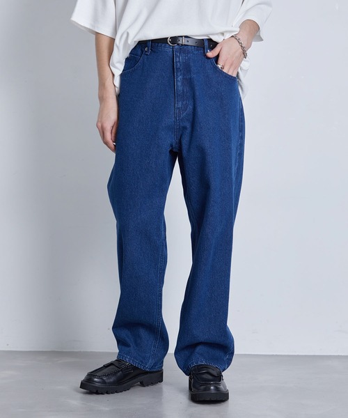 JUNRED(ジュンレッド)の「ハイウエストリラックスデニムパンツ(デニムパンツ・メンズ・ネイビー/サックスブルー/ライトグレー/ブラック・S/M/L)」の16枚目の写真