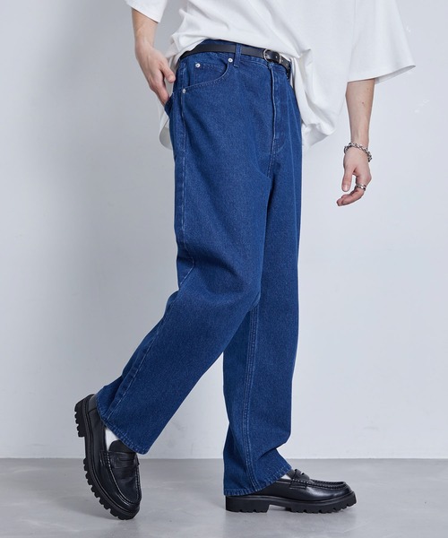 JUNRED(ジュンレッド)の「ハイウエストリラックスデニムパンツ(デニムパンツ・メンズ・ネイビー/サックスブルー/ライトグレー/ブラック・S/M/L)」の15枚目の写真