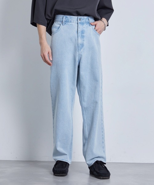 JUNRED(ジュンレッド)の「ハイウエストリラックスデニムパンツ(デニムパンツ・メンズ・ネイビー/サックスブルー/ライトグレー/ブラック・S/M/L)」の14枚目の写真