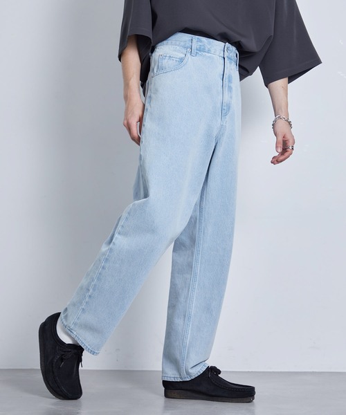 JUNRED(ジュンレッド)の「ハイウエストリラックスデニムパンツ(デニムパンツ・メンズ・ネイビー/サックスブルー/ライトグレー/ブラック・S/M/L)」の13枚目の写真