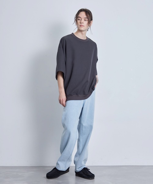 JUNRED(ジュンレッド)の「ハイウエストリラックスデニムパンツ(デニムパンツ・メンズ・ネイビー/サックスブルー/ライトグレー/ブラック・S/M/L)」の9枚目の写真