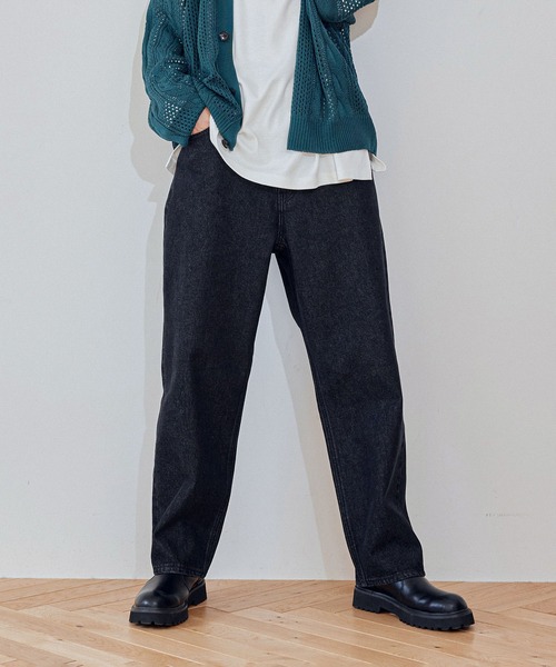 JUNRED(ジュンレッド)の「ハイウエストリラックスデニムパンツ(デニムパンツ・メンズ・ネイビー/サックスブルー/ライトグレー/ブラック・S/M/L)」の21枚目の写真