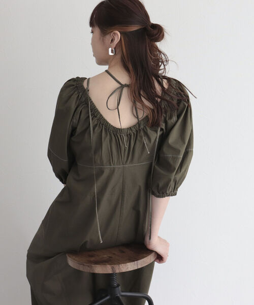 fredy emue（フレディエミュ）の「マルチウェイ袖ボリュームワンピース（ワンピース・レディース・ネイビー/レッド/カーキ・38）」の2枚目の写真