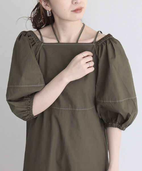 fredy emue（フレディエミュ）の「マルチウェイ袖ボリュームワンピース（ワンピース・レディース・ネイビー/レッド/カーキ・38）」の6枚目の写真