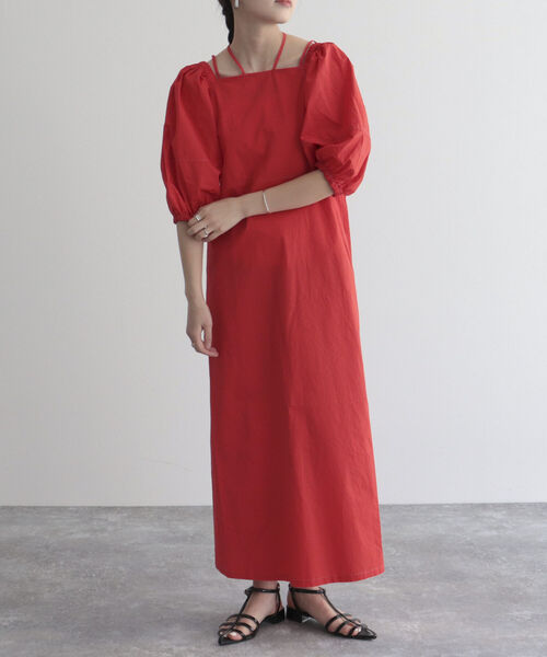 fredy emue（フレディエミュ）の「マルチウェイ袖ボリュームワンピース（ワンピース・レディース・ネイビー/レッド/カーキ・38）」の7枚目の写真