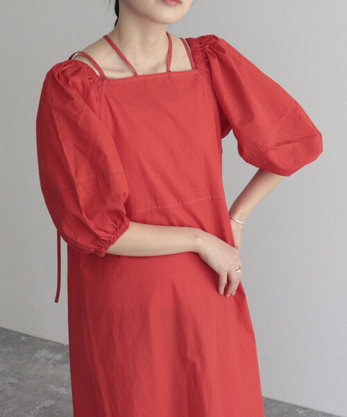 fredy emue（フレディエミュ）の「マルチウェイ袖ボリュームワンピース（ワンピース・レディース・ネイビー/レッド/カーキ・38）」の8枚目の写真