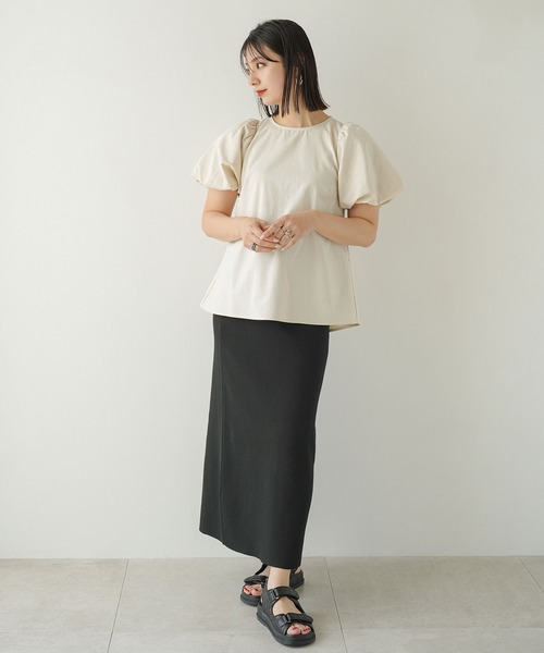 rectangle(レクタングル)の「ボリュームスリーブフレアブラウス(シャツ/ブラウス・レディース・アイボリー/ブラック・MEDIUM/LARGE)」の17枚目の写真