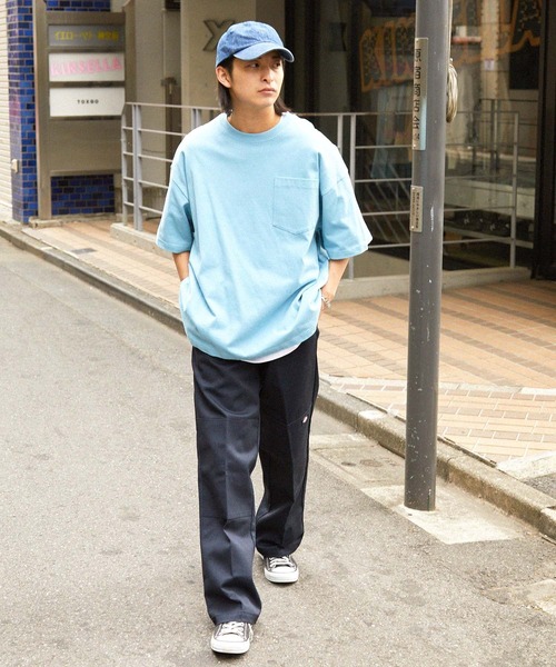 Dickies(ディッキーズ)の「Dickies/ディッキーズ LOOSE FIT ダブルニー センタープレス ワークパンツ(チノパンツ・メンズ・ネイビー/チャコール/ライトグレー/ブラック/ベージュ/ダークブラウン・30inch/36inch/28inch/34inch/32inch)」の8枚目の写真