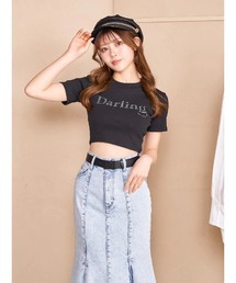 ラインストーンショートTシャツ