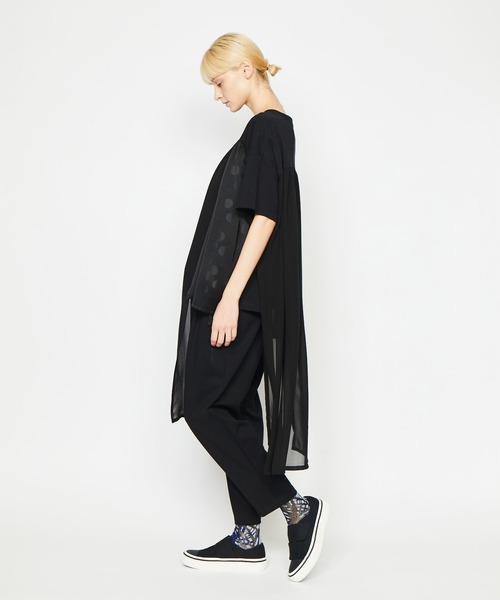 gomme（ゴム）の「ドットＰ天竺　レイヤーＴ（Tシャツ/カットソー・レディース・ブラック×ホワイト・MEDIUM）」の12枚目の写真