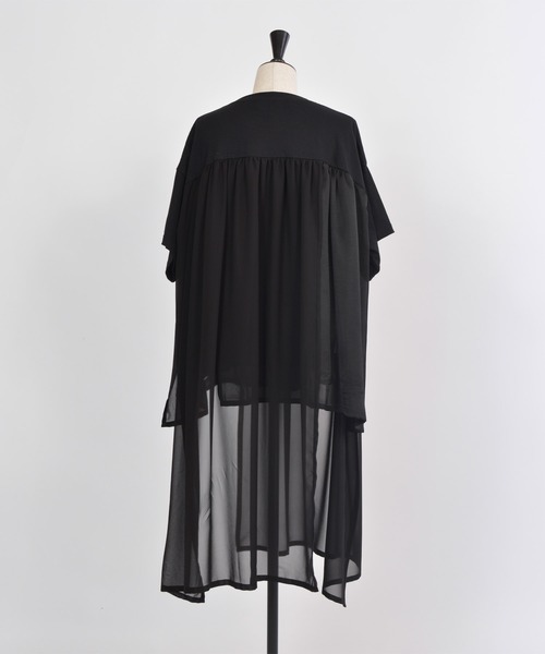 gomme（ゴム）の「ドットＰ天竺　レイヤーＴ（Tシャツ/カットソー・レディース・ブラック×ホワイト・MEDIUM）」の10枚目の写真