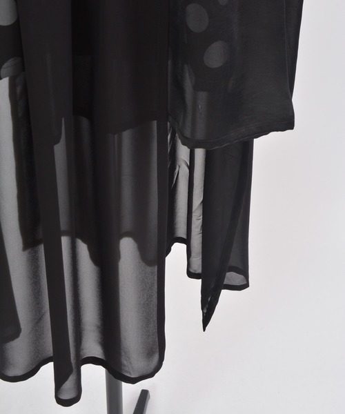 gomme（ゴム）の「ドットＰ天竺　レイヤーＴ（Tシャツ/カットソー・レディース・ブラック×ホワイト・MEDIUM）」の5枚目の写真