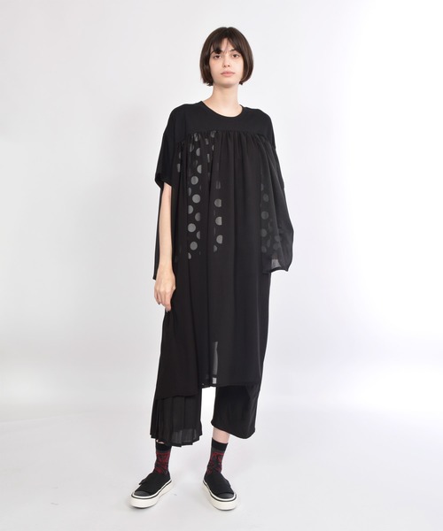 gomme（ゴム）の「ドットＰ天竺　レイヤーＴ（Tシャツ/カットソー・レディース・ブラック×ホワイト・MEDIUM）」の11枚目の写真