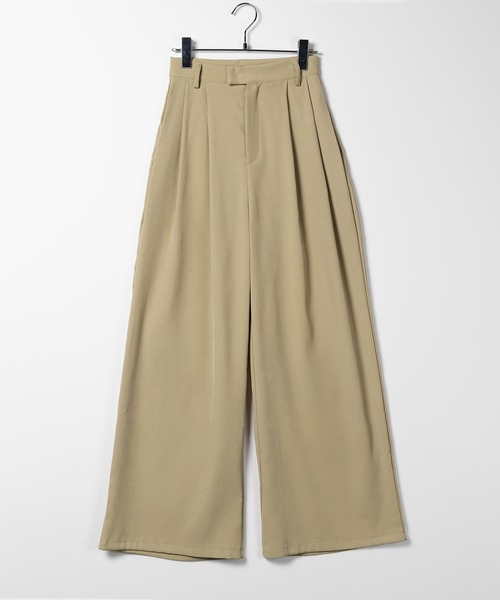me+em select(ミームセレクト)の「【 2color / 3size 】ツータックハイウエストヘビーワイドスラックス(スラックス・レディース・ベージュ/ブラック・MEDIUM/LARGE/SMALL)」の17枚目の写真