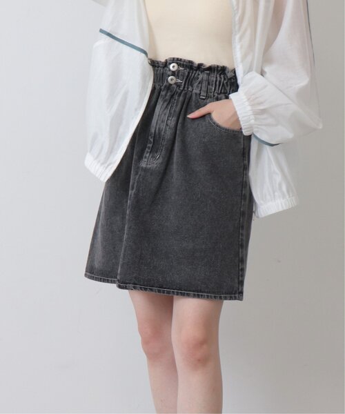 RAY CASSIN（レイカズン）の「デニムミニスカート（デニムスカート・レディース・ケミカルウォッシュ/ブラック系・FREE）」の2枚目の写真