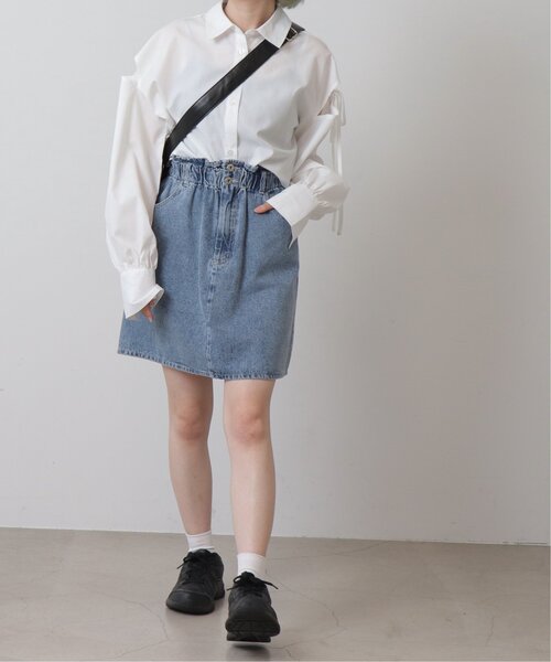 RAY CASSIN（レイカズン）の「デニムミニスカート（デニムスカート・レディース・ケミカルウォッシュ/ブラック系・FREE）」の6枚目の写真