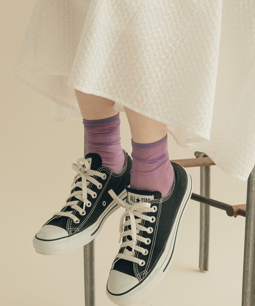 SMELLY（スメリー）の「シアーソックス（ソックス/靴下・レディース・パープル/カーキ/ホワイト/ブラック・23-25）」の4枚目の写真