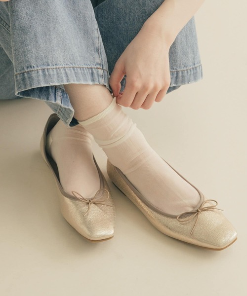 SMELLY（スメリー）の「シアーソックス（ソックス/靴下・レディース・パープル/カーキ/ホワイト/ブラック・23-25）」の2枚目の写真