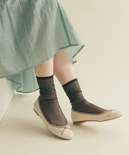 SMELLY（スメリー）の「シアーソックス（ソックス/靴下・レディース・パープル/カーキ/ホワイト/ブラック・23-25）」の11枚目の写真