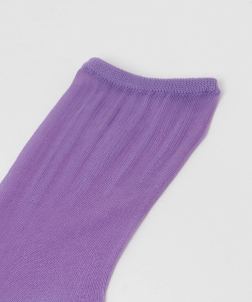 SMELLY（スメリー）の「シアーソックス（ソックス/靴下・レディース・パープル/カーキ/ホワイト/ブラック・23-25）」の12枚目の写真
