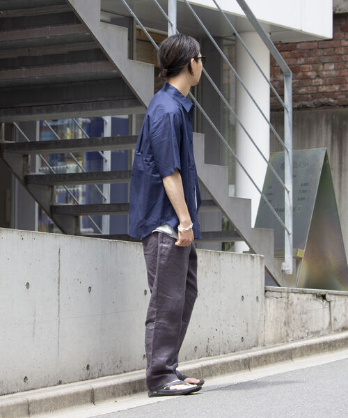 GLOSTER（グロスター）の「【GLOSTER/グロスター】コットンリネン 半袖シャツ レギュラーカラー 綿麻（シャツ/ブラウス・メンズ・ベージュ/ピンク/キナリ/ネイビー・S/M/L）」の20枚目の写真