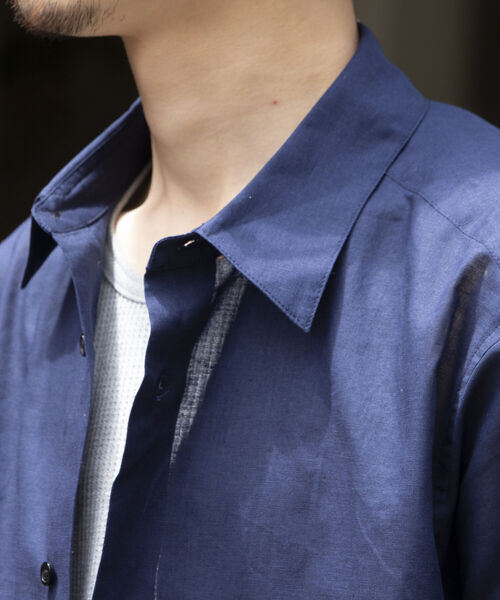 GLOSTER（グロスター）の「【GLOSTER/グロスター】コットンリネン 半袖シャツ レギュラーカラー 綿麻（シャツ/ブラウス・メンズ・ベージュ/ピンク/キナリ/ネイビー・S/M/L）」の13枚目の写真