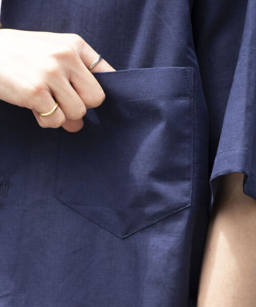 GLOSTER（グロスター）の「【GLOSTER/グロスター】コットンリネン 半袖シャツ レギュラーカラー 綿麻（シャツ/ブラウス・メンズ・ベージュ/ピンク/キナリ/ネイビー・S/M/L）」の21枚目の写真