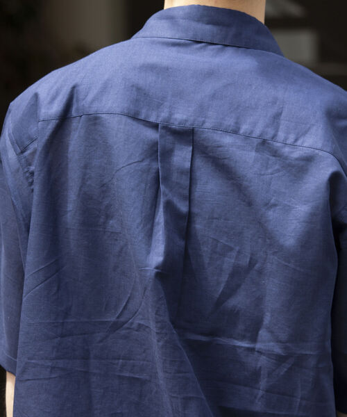 GLOSTER（グロスター）の「【GLOSTER/グロスター】コットンリネン 半袖シャツ レギュラーカラー 綿麻（シャツ/ブラウス・メンズ・ベージュ/ピンク/キナリ/ネイビー・S/M/L）」の6枚目の写真