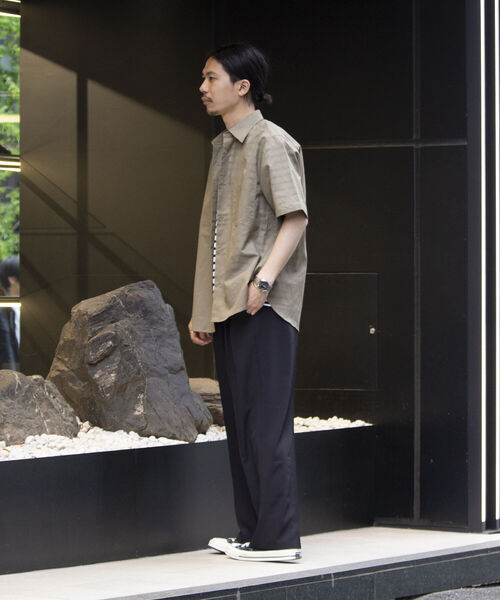 GLOSTER（グロスター）の「【GLOSTER/グロスター】コットンリネン 半袖シャツ レギュラーカラー 綿麻（シャツ/ブラウス・メンズ・ベージュ/ピンク/キナリ/ネイビー・S/M/L）」の16枚目の写真