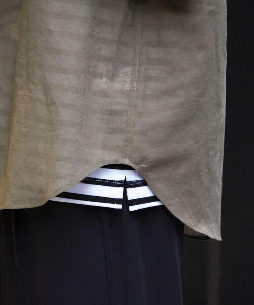 GLOSTER（グロスター）の「【GLOSTER/グロスター】コットンリネン 半袖シャツ レギュラーカラー 綿麻（シャツ/ブラウス・メンズ・ベージュ/ピンク/キナリ/ネイビー・S/M/L）」の10枚目の写真