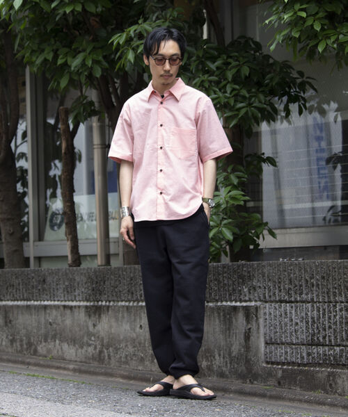 GLOSTER（グロスター）の「【GLOSTER/グロスター】コットンリネン 半袖シャツ レギュラーカラー 綿麻（シャツ/ブラウス・メンズ・ベージュ/ピンク/キナリ/ネイビー・S/M/L）」の18枚目の写真