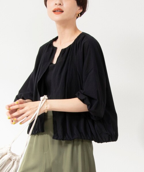 NOLLEY’S(ノーリーズ)の「クレープコットンシアーシャツ(シャツ/ブラウス・レディース・ブラック/キャメル・38)」の20枚目の写真
