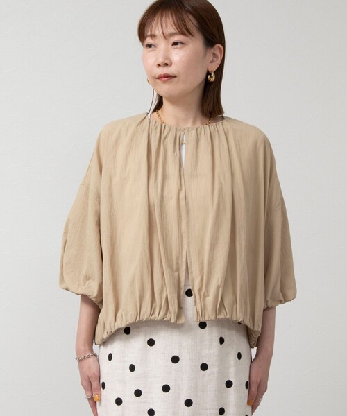 NOLLEY’S(ノーリーズ)の「クレープコットンシアーシャツ(シャツ/ブラウス・レディース・ブラック/キャメル・38)」の15枚目の写真