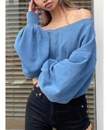 GYDA | Symmetry GYDAピグメントオフショルスウェットトップス(スウェット)