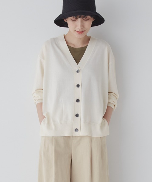 human woman（ヒューマンウーマン）の「◆接触冷感カーディガン（カーディガン/ボレロ・レディース・ブラック/ピンク/ホワイト系その他・MEDIUM）」の2枚目の写真