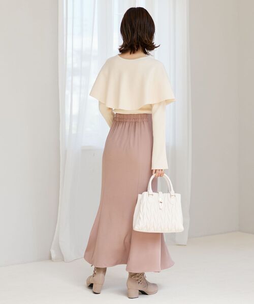 MAJESTIC LEGON（マジェスティックレゴン）の「クラシカルスクエアハンドバッグ（ハンドバッグ・レディース・アイボリー/グレイッシュベージュ/ブラック/シルバー・FREE）」の14枚目の写真