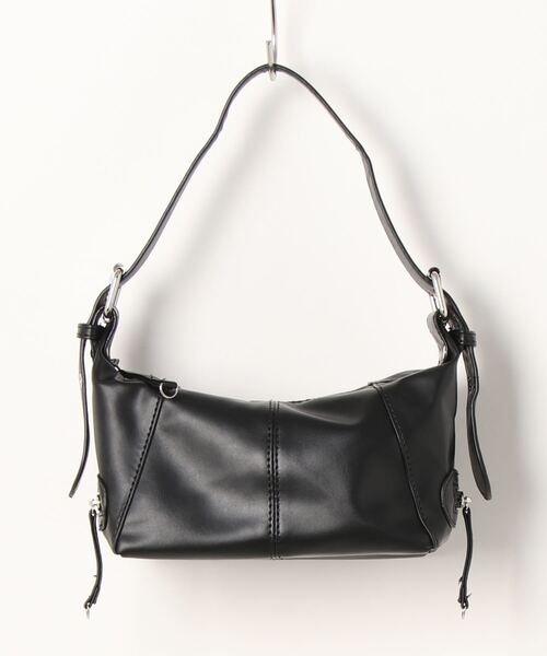 BARELY BLUE(ベアリーブルー)の「【 BARELY BLUE / ベアリーブルー 】 ベルトハンドル ジップ ハンドバッグ(ショルダーバッグ・レディース・ブラック/ホワイト・FREE)」の11枚目の写真