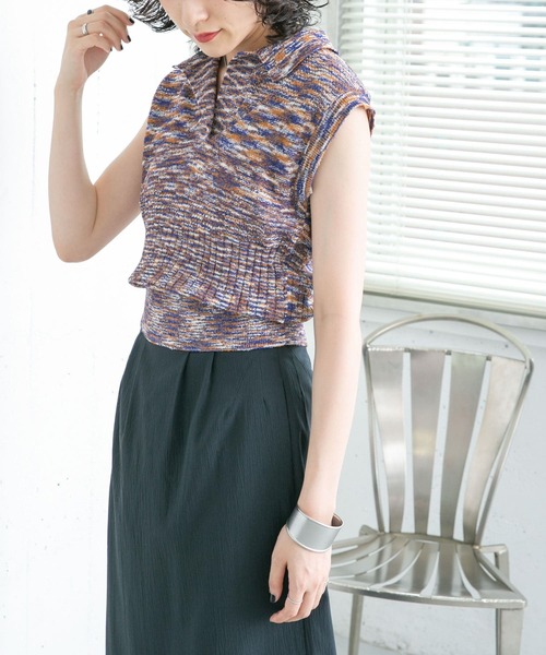 KBF（ケイビーエフ）の「スリーブレスポロニット（ニット/セーター・レディース・ブラック系その他/ブルー系その他/ミント・ONE）」の10枚目の写真