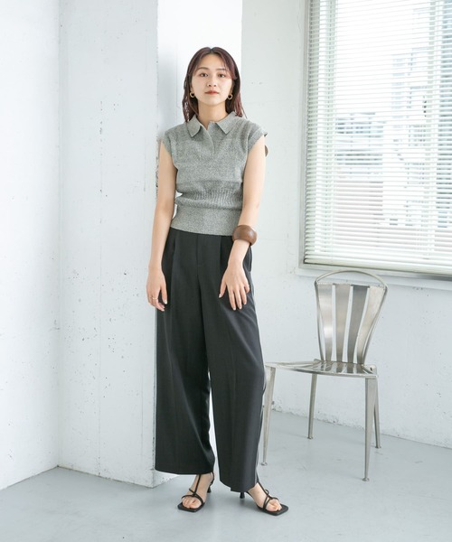 KBF（ケイビーエフ）の「スリーブレスポロニット（ニット/セーター・レディース・ブラック系その他/ブルー系その他/ミント・ONE）」の12枚目の写真