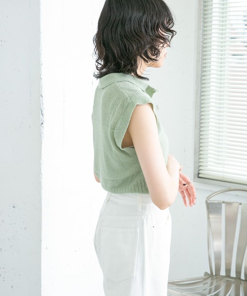 KBF（ケイビーエフ）の「スリーブレスポロニット（ニット/セーター・レディース・ブラック系その他/ブルー系その他/ミント・ONE）」の18枚目の写真