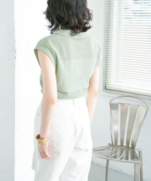 KBF（ケイビーエフ）の「スリーブレスポロニット（ニット/セーター・レディース・ブラック系その他/ブルー系その他/ミント・ONE）」の20枚目の写真