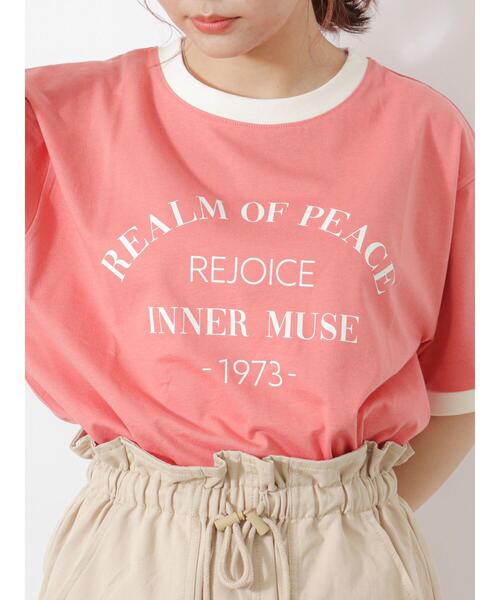 ehka sopo(エヘカソポ)の「カレッジリンガーTシャツ(Tシャツ/カットソー・レディース・キナリ/ブラック/オレンジ/オフホワイト・F)」の12枚目の写真