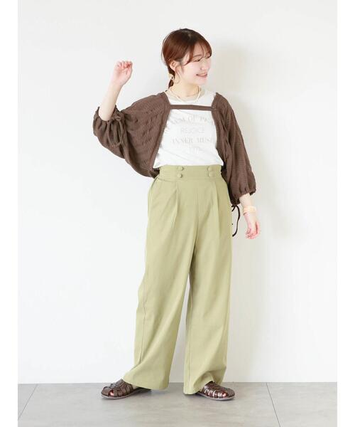 ehka sopo(エヘカソポ)の「カレッジリンガーTシャツ(Tシャツ/カットソー・レディース・キナリ/ブラック/オレンジ/オフホワイト・F)」の14枚目の写真