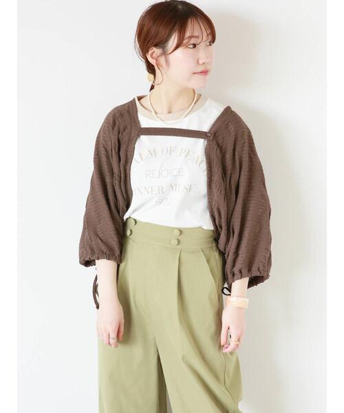 ehka sopo(エヘカソポ)の「カレッジリンガーTシャツ(Tシャツ/カットソー・レディース・キナリ/ブラック/オレンジ/オフホワイト・F)」の15枚目の写真