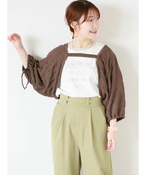 ehka sopo(エヘカソポ)の「カレッジリンガーTシャツ(Tシャツ/カットソー・レディース・キナリ/ブラック/オレンジ/オフホワイト・F)」の17枚目の写真