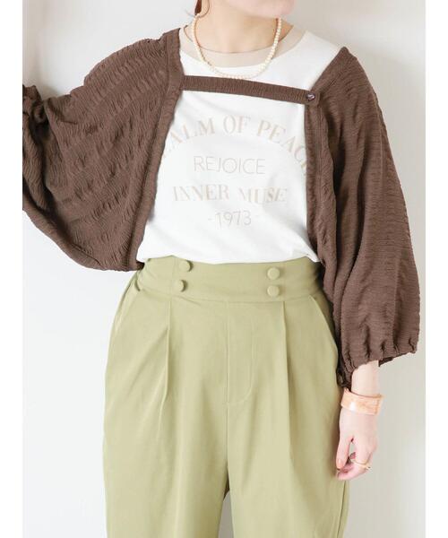 ehka sopo(エヘカソポ)の「カレッジリンガーTシャツ(Tシャツ/カットソー・レディース・キナリ/ブラック/オレンジ/オフホワイト・F)」の19枚目の写真