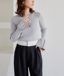 titivate | ｸﾙｰﾈｯｸﾍﾞﾙｽﾘｰﾌﾞﾆｯﾄ(ニット/セーター)