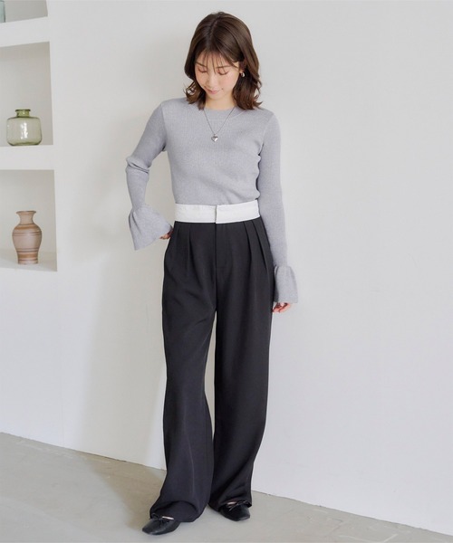 titivate(ティティベイト)の「クルーネックベルスリーブニット(ニット/セーター・レディース・ブルー系その他/イエロー/ピンク/ホワイト系その他/ブラック/グレー系その他/グレー系その他2・S/M)」の22枚目の写真